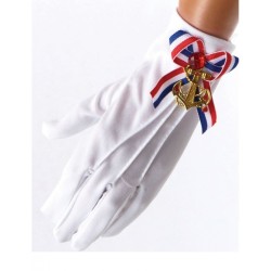 Gants blanc coton 3 baguettes de cérémonie gendarmerie 