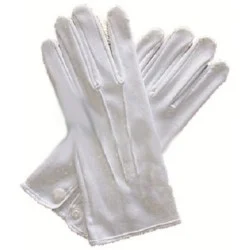 Gants blancs 3 nervures 100% coton - 21cm