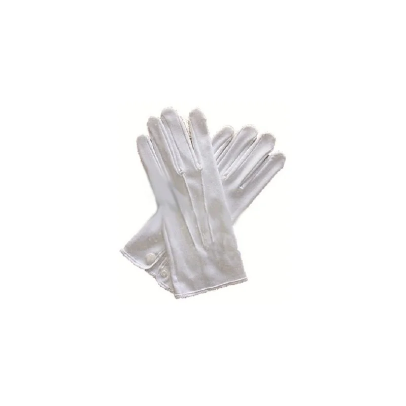 Gants blancs 3 nervures 100% coton - 21cm