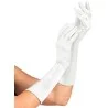 Gants satin élasthanne blanc 40cm