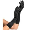 Gants satin élasthanne noirs 40cm