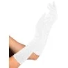 Gants élasthanne plisse blancs 40cm